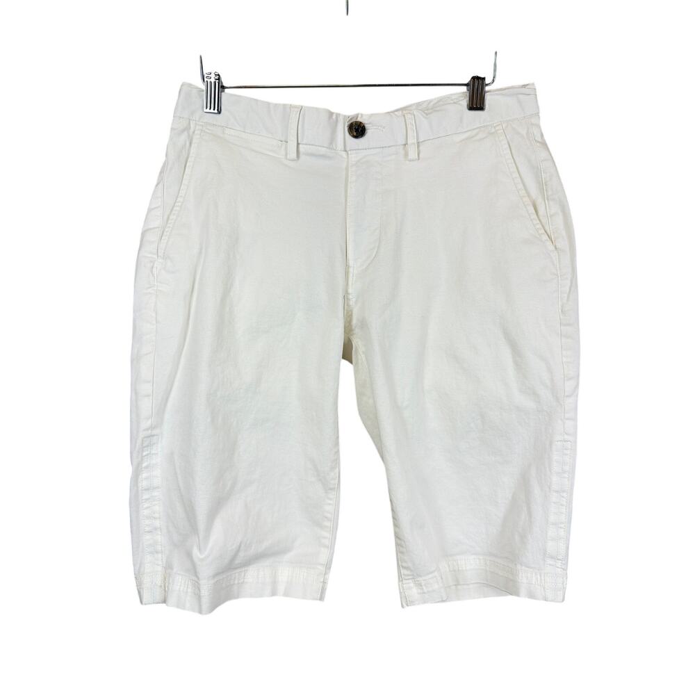 Ben Sherman White Stretch Slim Fit Chino Jean Shorts Size W 30